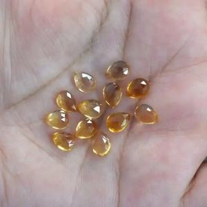 5mm x 8mm naturel Citrine Rose coupe poire Cabochons pierre précieuse calibrée en vrac au prix de gros pour la monture de bijoux du fournisseur - Product Image 3