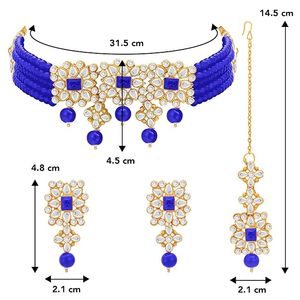Conjunto de Collar, Pendientes y Tocado de Aleación de Zinc Bañado en Oro con Piedras de Zirconia, Diseño Floral, Joyería Clásica para Boda, para Mujer, Tercera Marca - Product Image 4