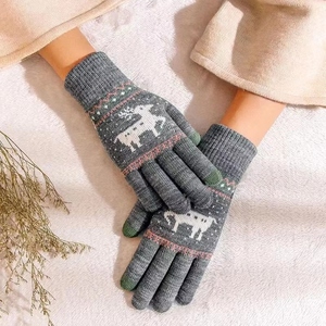 Cute Cartoon Winter Touch Screen <b>Gloves</b> Unisex <b>Wool</b> Knitted Warm Padded <b>Gloves</b> for Cycling Sports Outdoor Fishing Party Wear - Product Image 6