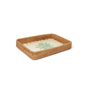 Handcrafted Mother Of Pearl Inlay Serving Tray Luxury Floral Pattern Decorative Wooden Tray For Coffee Table And Home Decor - Product Image 4
