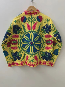 Blouson Bomber en Velours Brodé à Motifs Floraux Réversibles Style Vintage – Vêtement d'extérieur Bohème en Velours Écologique pour la Vente en Gros - Product Image 3
