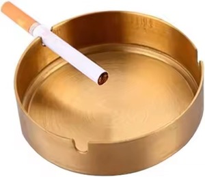 Everyday Use Metal Ashtray Durable Cigarette Ash Holder Windproof Outdoor Indoor Smoking <b>Table</b> Use - Product Image 6