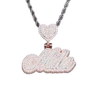 Wholesale Heart Hook Custom <b>Name</b> Pendant <b>Necklace</b> Personalized Fine Jewelry Pendants & Charms Fashion Gift Unisex - Product Image 2
