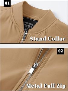 Men's Bomber Jacket <b>Lightweight</b> Casual Spring Fall Windbreaker Zip Up <b>Coat</b> with Pocket - Product Image 5