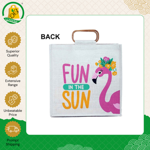 Bolsa de Compras de Yute Ecológica de Primera Calidad, Bolsa de Playa con Asa Ovalada de Mimbre, Impresa con Proceso de Serigrafía - Product Image 4