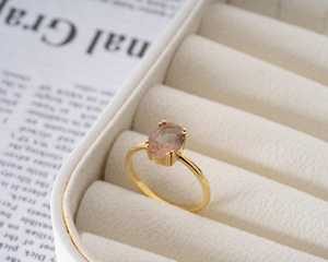 Anillo de Cuarzo Ahumado Natural, Plata de Ley 925, Chapado en Oro Vermeil de 14K, Corte Ovalado, Cambia de Color, Joyería Turca Minimalista - Product Image 2