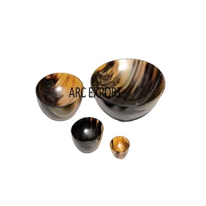 Juego de 3 cuencos de material de servidor de cuerno de búfalo, juego de cuencos de diseño antiguo para decoración del hogar, utensilios de cocina, uso al precio más barato - Product Image 1