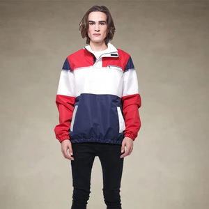 Men <b>Windbreaker</b> Jacket Lightweight Nylon Shell with Collar Storm Hem and Cuffs Packable Design - Product Image 1