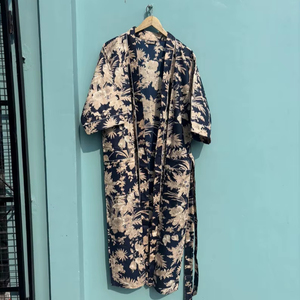 Robe kimono en coton imprimé indien, peignoir, paréo de plage - Product Image 1