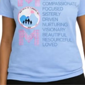 T-shirt à manches courtes et col rond pour femme, bleu ciel, Bling MOM Love, décontracté, pour tous les jours, confortable, vêtement de mode - Product Image 4