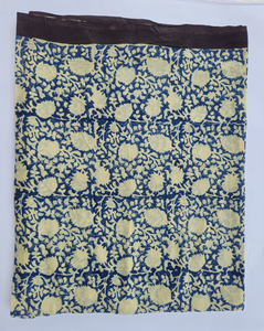 Blue Floral Bagru Print Sarong Hand Block Print Cotton Beach <b>Wrap</b> Indian Pareo Cover Up Boho <b>Swimsuit</b> <b>Wrap</b> Lightweight Summer - Product Image 1
