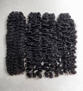 100% Raw Virgin Burmese <b>Curly</b> <b>Hair</b> Weft Bundles Remy <b>Hair</b> with Kinky Curl Style Wholesale Price <b>Hair</b> Weaving - Product Image 5