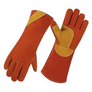 Guantes de Soldadura de Cuero Personalizados con Diseño Ergonómico, Protección Térmica, Guantes de Trabajo Industriales Resistentes, Bolsas y Estuches LWG-0083 - Product Image 1