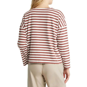 T-shirts à manches longues en coton léger pour femme, coupe ajustée, nouvelle conception, confortables, en tissu technique brossé extensible - Product Image 5