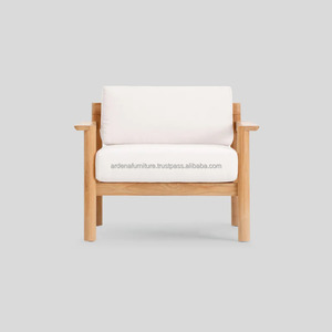 Sofás de jardín modernos para apartamento de Villa, sillón de teca de un solo asiento, asiento de cojín cómodo, comedor al aire libre para uso en la sala de estar - Product Image 2