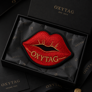 Patch brodé Oxytag rouge pour lèvres, appliqué thermocollant, forme irrégulière, en feutre non tissé, patch décoratif, prix abordable, OEM - Product Image 5