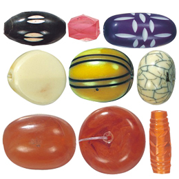 Oval Resin <b>Beads</b> Pink Orange Red Purple <b>Blue</b> Loose <b>Beads</b> for Jewelry Making by Handmade Collection - Product Image 2