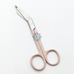 Ciseaux médicaux manuels en acier inoxydable de haute qualité, couleur rose poudré, certifiés CE, pour bandages - Product Image 3