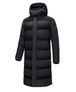 OEM Heavy Best Bubble Hooded Black <b>Longline</b> Parka <b>Coat</b> Custom Men Shiny Puffer Jacket Zipper High Street <b>Waterproof</b> Breathable - Product Image 4