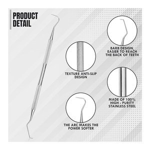 Professional Dental Tartar Scraper Double Ended Stainless Steel Dental Probe & Scaler for Plaque Tartar Stain Removal - Product Image 3