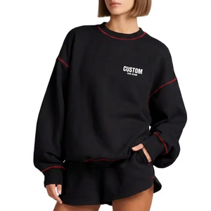 Ensemble haut à col montant et short Cloud Soft Harmony pour femme – Confortable, douillet et décontracté pour le quotidien - Product Image 1