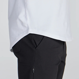 T-shirt ajusté pour homme en coton tricoté respirant anti-boulochage, sérigraphié, uni, écologique, style streetwear, Henley à col ras du cou - Product Image 4