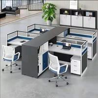 Bureau de travail en forme de L moderne et convertible pour centre d'appels, poste de travail de bureau à domicile avec cloison