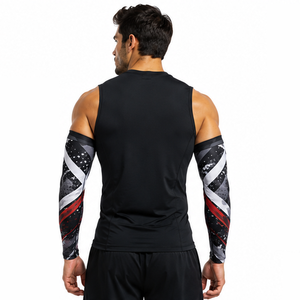 Mangas de compresión personalizadas para hombre, transpirables, elásticas, para deportes, correr, ciclismo, entrenamiento físico, protección y soporte atlético. - Product Image 3