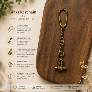 SHUBHAM Llavero Vintage de Latón con Nudo Tarbuck, Hecho a Mano, Anillo para Llaves Marino, Mosquetón Metálico, Soporte para Llaves, Regalo - Product Image 6