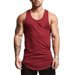 Custom Plus Size <b>Men's</b> Gym Muscle Sleeveless Tank Top 95% Cotton 5% Spandex Breathable Fitness <b>Vest</b> Plain <b>Stringer</b> <b>Vest</b> - Product Image 1