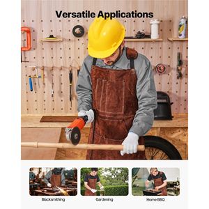 Heavy Duty Cowhide Leather Welding <b>Work</b> <b>Apron</b> Flame-Resistant Blacksmith Welder's Cover 6-Piece Set Heat-Resistant - Product Image 6