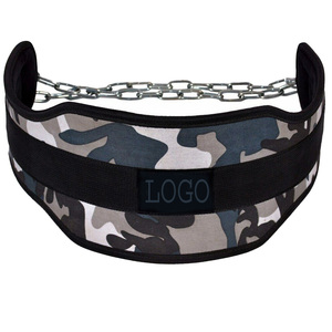 Customized Logo Manufacturing Adjustable Dip <b>Belt</b> with Chain Durable Neoprene Gym <b>Belt</b> for Weighted Dips Pull up Training - Product Image 4
