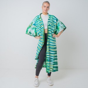 Belle Nouveau Kimono Robe D'été Surdimensionné Vacances Look Boho Festival Bohème Boho Chic À La Mode Femmes Tie Dye Kimono - Product Image 1