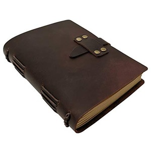 Diario Encuadernado en Cuero, Tapa Dura, Cosido, Color Marrón Oscuro, Cuaderno de Escritura Personal - Product Image 1