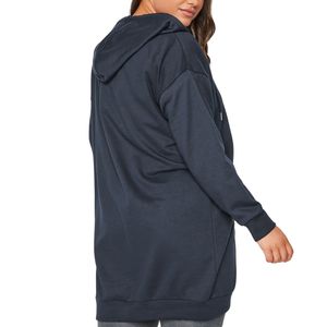 Robe longue à capuche zippée pour femme, en molleton de coton oversize, style sweat-shirt, avec capuche, vente en gros, fournisseur d'usine OEM - Product Image 3