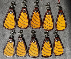 Hand Carved Tooled Leather Key Chains <b>Cute</b> Exotic Shape Leather Key Rings Tooled Leather <b>Accessories</b> <b>Cute</b> Key Chains for Unisex - Product Image 4