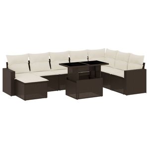 Conjunto de Sofás Modulares Grandes de Ratán PE Marrón para Jardín, Muebles de Exterior Cómodos y Elegantes - Product Image 2