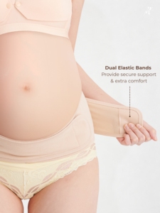 Ceinture de soutien de grossesse Bmama beige, soutien abdominal et dorsal réglable avec velcro, soutien prénatal et post-partum, vente en gros - Product Image 4