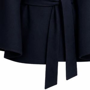Jack and Jill <b>Women</b>’s <b>Cape</b> Trench <b>Coat</b> Stand Collar Button Front Belted Waist Elegant Long Outerwear Stylish Casual Formal - Product Image 5