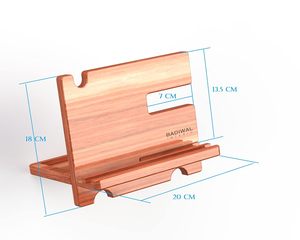 <b>Solid</b> <b>Wood</b> <b>Desk</b> Organizer with Mobile Stand Multi Functional Office Supplies Holder for Stylish Workspace - Product Image 2