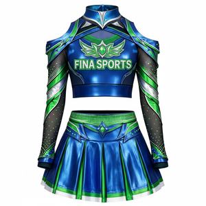 Uniforme de Animadoras Personalizado al por Mayor 2026, Manga Larga, Transpirable, Cómodo, Spandex/Poliéster, Alta Calidad, Color Negro - Product Image 5