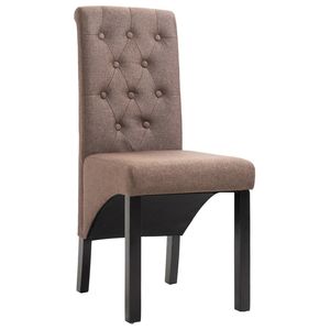 Juego de 2 Sillas de Comedor Ergonómicas Estándar de Tela Marrón - Product Image 2