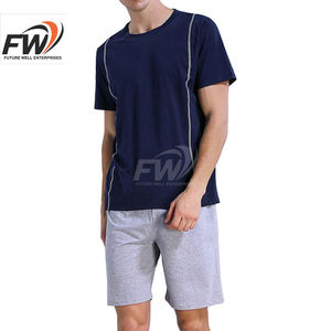 Conjuntos de verano para hombre, camisetas de manga corta y pantalones cortos, trajes de dos piezas, chándal transpirable, ropa informal masculina, conjuntos de hombre 100% algodón - Product Image 5