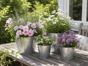 Juego de 5 macetas decorativas para jardín, ideales para plantas de interior y exterior, y exhibición de vegetación, procedentes de la India. - Product Image 4