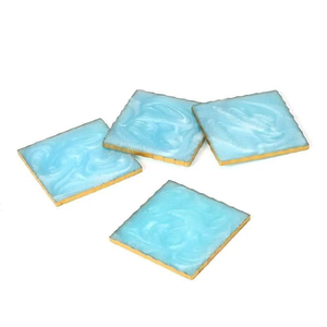 Resin Drink Coaster Round Square Beverage Cup <b>Mat</b> Decorative Coffee Tea Mug Coaster Tabletop Protection Home <b>Bar</b> Accessories - Product Image 2