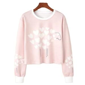 Sudadera Corta de Manga Larga con Estampado para Mujer, Sudadera Tejida de Otoño Invierno con Logotipo Frontal, Sudaderas con Capucha a la Moda - Product Image 5