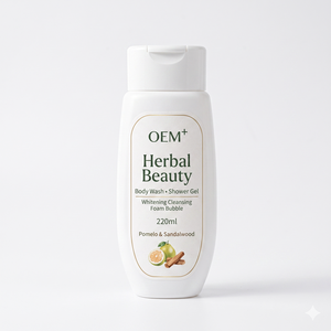 Gel Douche Beauté aux Herbes Nettoyant Moussant Éclaircissant 220ml Pomelo & Bois de Santal - Product Image 1