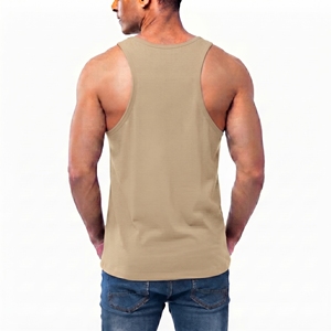 Mens Performance Running Tank Top Moisture Wicking Breathable Eco-Friendly Polyester/Cotton Sleeveless Sports Vest Custom - Product Image 4