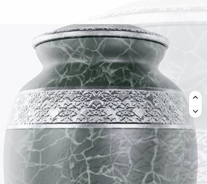 Aluminum Cremation Urn Metal Memorial Urn Green Marble Pattern Decorative <b>Ashes</b> Vase for Funeral Use - Product Image 5