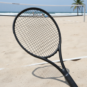 Raqueta de Tenis Portátil de Fibra de Carbono Ligera Personalizada al por Mayor con Red de Nylon, 27 Pulgadas, 55 Libras, Viga de 21mm, Cara de 100cm - Product Image 1
